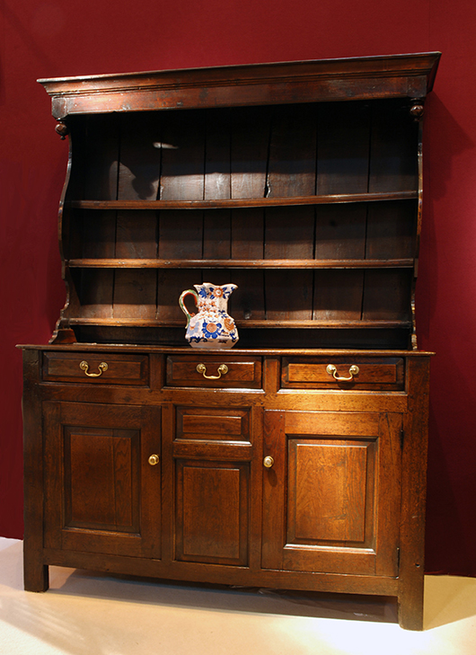 This Llanrwst oak dresser, circa 1730, was sold by Melody Antiques of Chester for £8,000 ($13,000) at the Antiques for Everyone Fair in early November. Image courtesy Antiques For Everyone Fair. 
